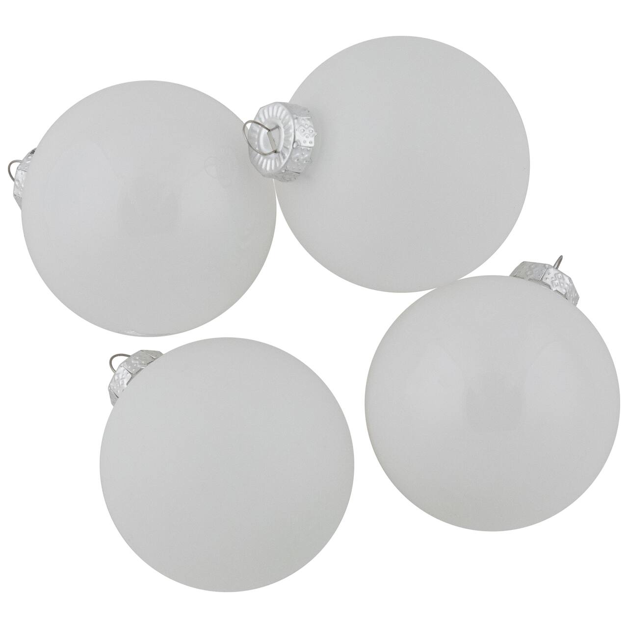9ct. 2.5" Shiny and Matte White Glass Ball Christmas Ornaments